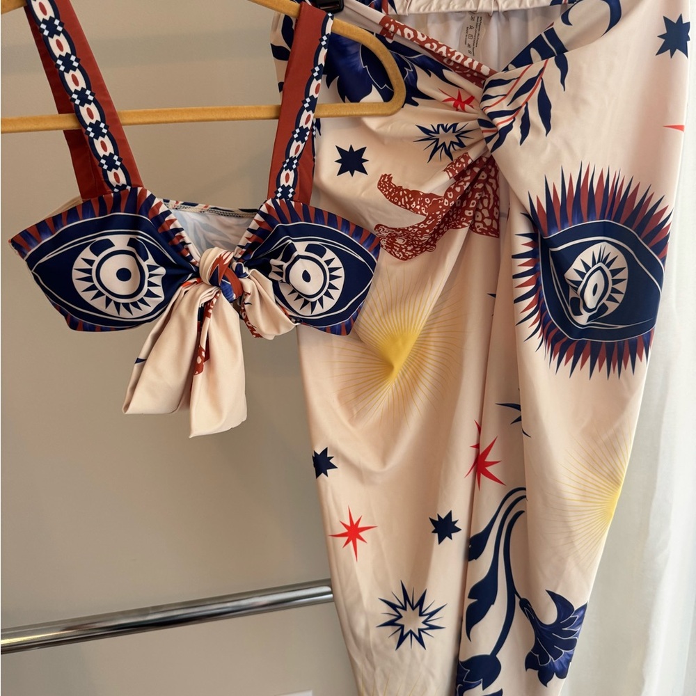Eye Print Bikini Top and Cover Up